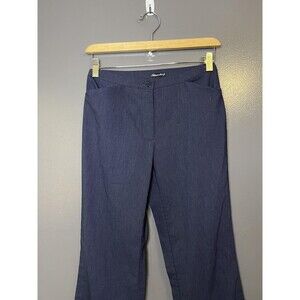 Vintage Mandee Pants Juniors 1 Blue Denim Bootcut Dress Office Career Made USA